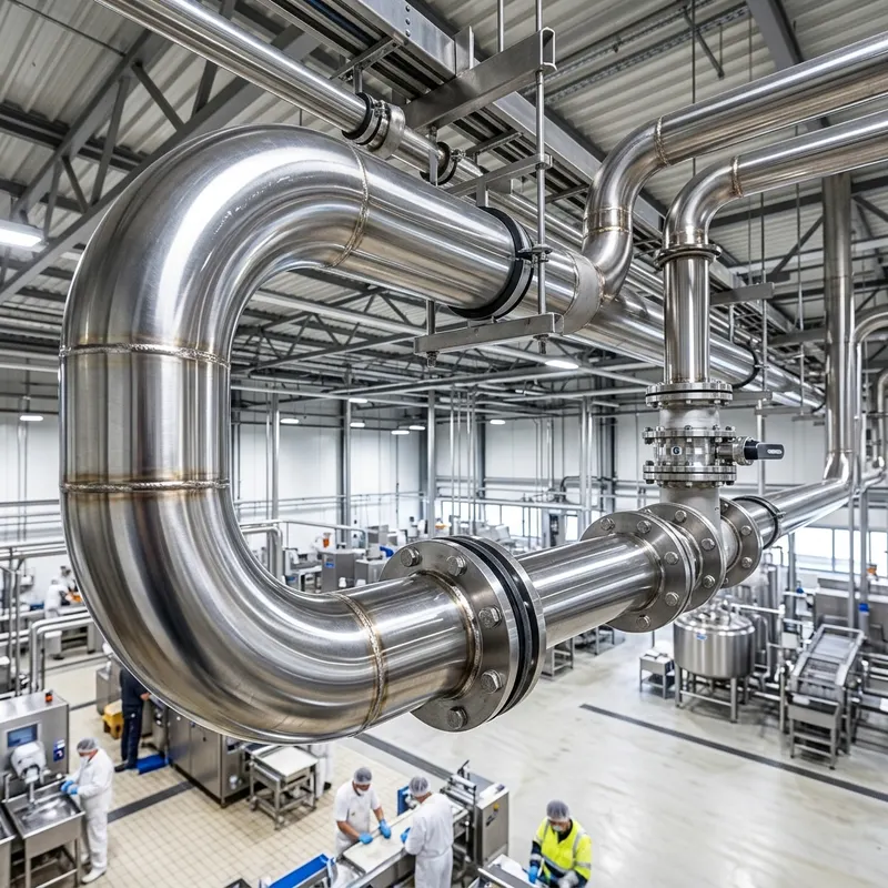 Tubulações de Inox para processos alimentícios